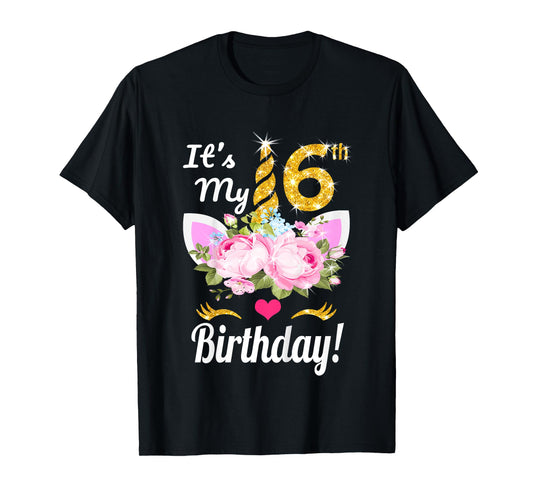 Its My 6th Birthday Shirt Girls (6 Year Old) Unicorn Outfit T-Shirt