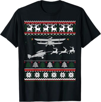 Best Christmas Thanksgiving Gift Pilots Aviation Ugly T-Shirt