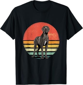 Great Dane Shirt Retro Mastiff Dog Lover Great Dane Mom Dad T-Shirt for Men Women Kids