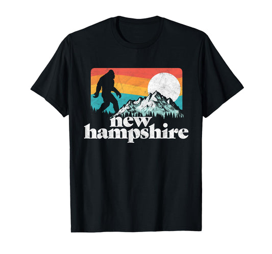 Retro New Hampshire Bigfoot Mountains T-Shirt