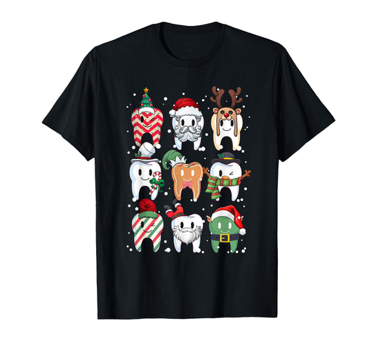 Tooth Dentist Dental Assistant Teeth Christmas Xmas Pajamas T-Shirt