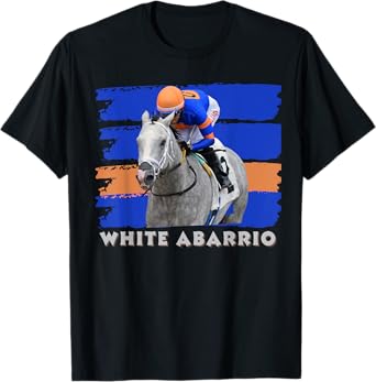 White Abarrio Horse, Horse Racing, Del Mar, Santa Anita T-Shirt
