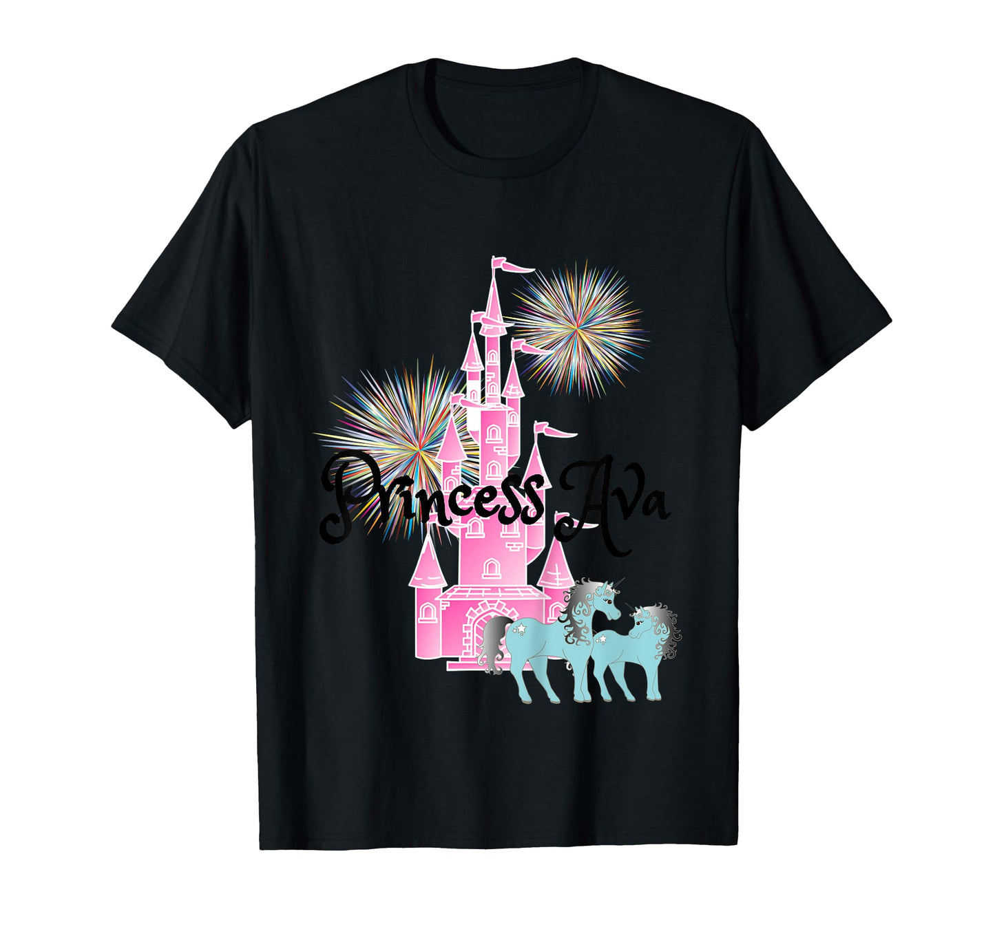 Kids Princess Ava Name Girls Personalized Custom T-Shirt