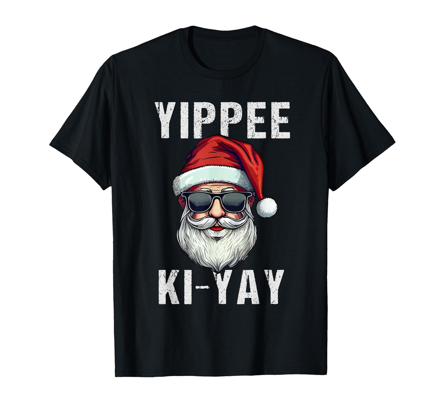 Funny Christmas Sweater Yippee-Ki-Yay Xmas T-Shirt, Unisex-Adults, Unisex-Kids, Black, Small, Short Sleeve, T-Shirt, Christmas, Funny Christmas Tees