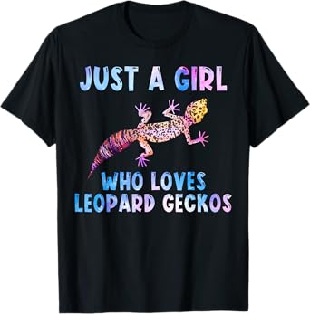 Cute Watercolor Lizard Just A Girl Who Loves Leopard Geckos T-Shirt