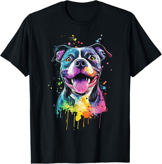 PitBull Mom Dog Lover Colorful Artistic Pitbull Owner Women T-Shirt