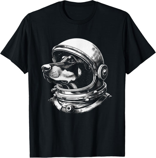 Classic The Doberman Pinscher Space Aliens Funny Dog Pet T-Shirt
