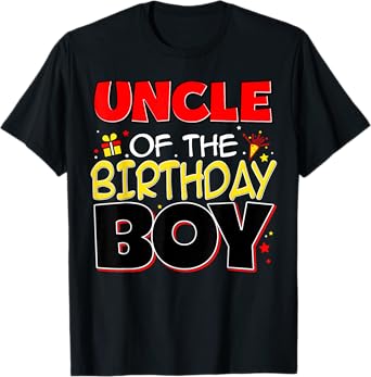 Birthday Boy Family Party Birthday Outfit T-Shirt, Unisex-Adults, Black, Small, Short Sleeve, T-Shirt, Novelty T-Shirts
