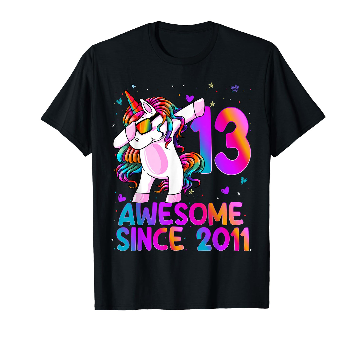 Dabbing Unicorn 13 Year Old 13th Birthday Girl Unicorn Party T-Shirt