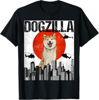 Funny Vintage Japanese Dogzilla Akita T-Shirt