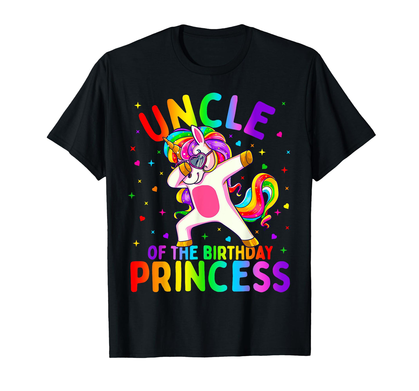 Uncle of the Birthday Princess Girl Dabbing Unicorn T-Shirt