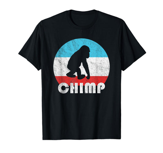 Baby Chimpanzee Chimp Vintage Retro Silhouette Gift T-Shirt