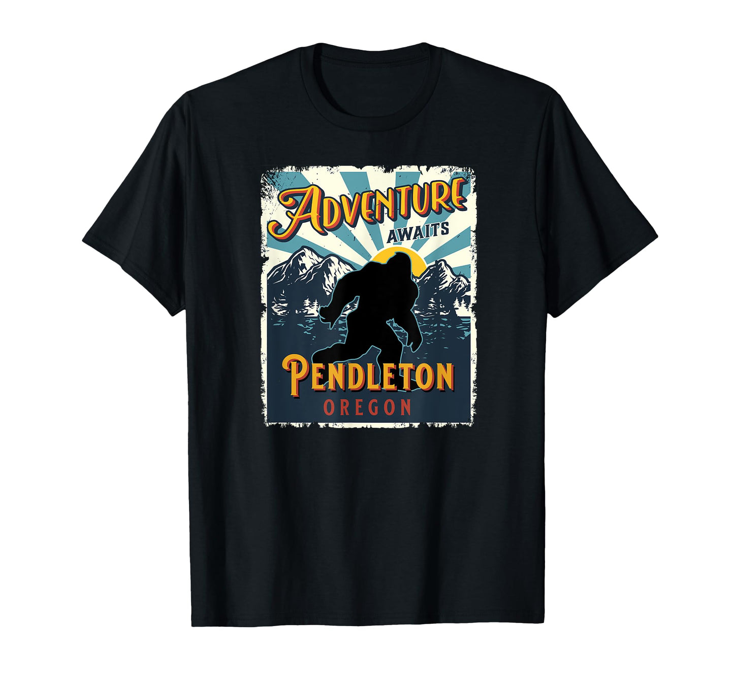 Pendleton Oregon Retro Sasquatch Big Foot Bigfoot Souvenir T-Shirt