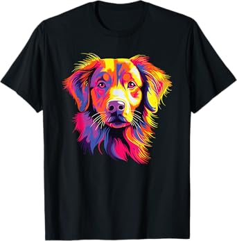 Watercolor Colorful Nova Scotia Duck Tolling Retriever Dog T-Shirt