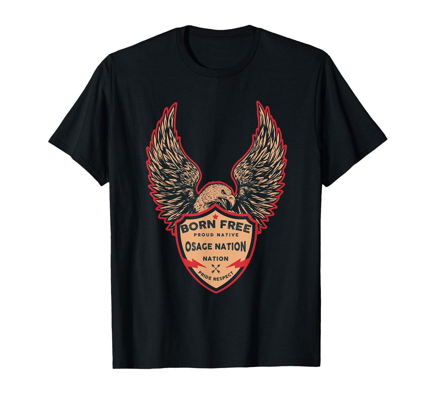 Osage Nation Native American Indian Born Freedom Eagle T-Shirt