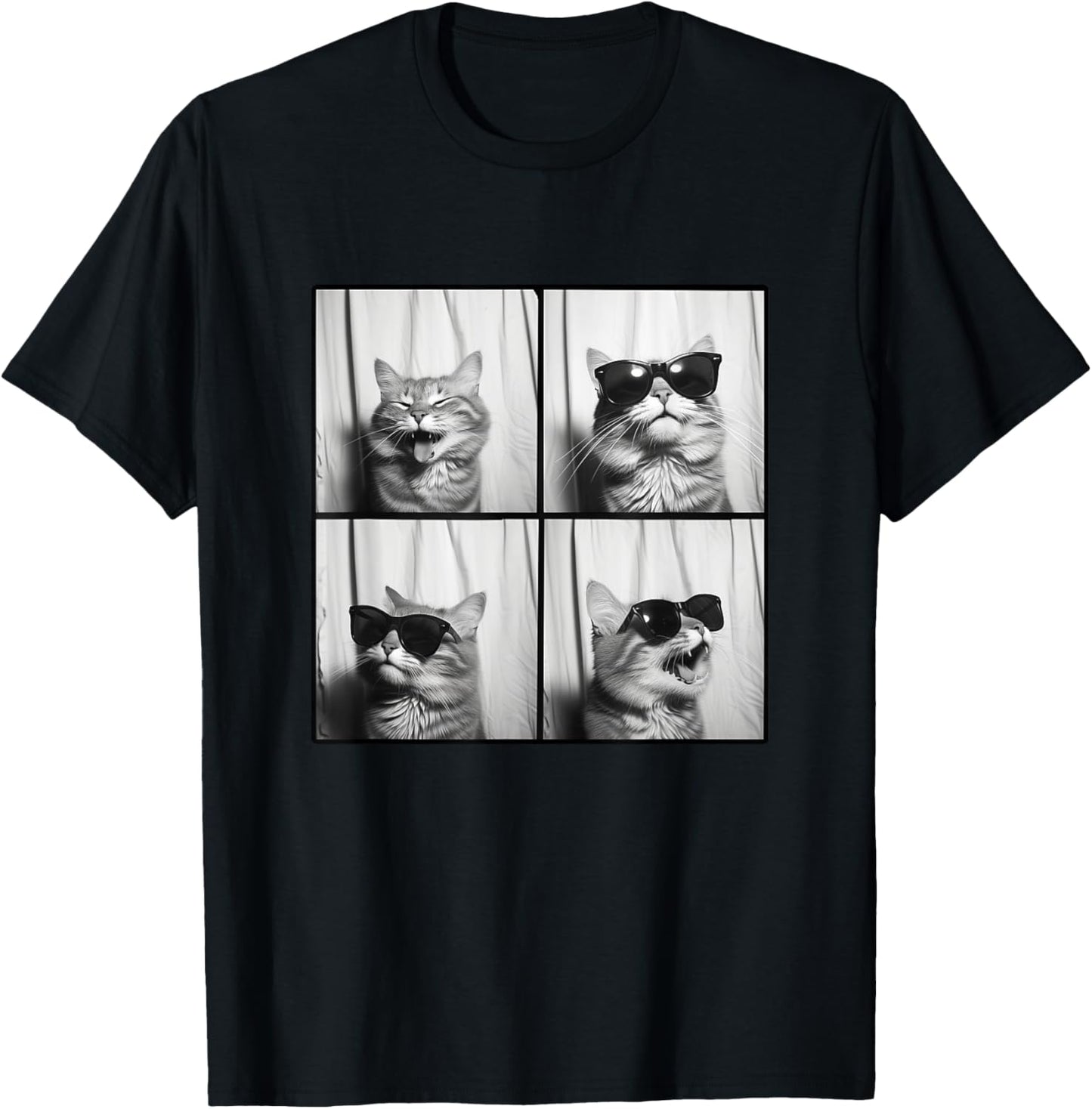 Funny Photobooth Cat Selfie Photostrip Cute Laugh Cat Lover T-Shirt