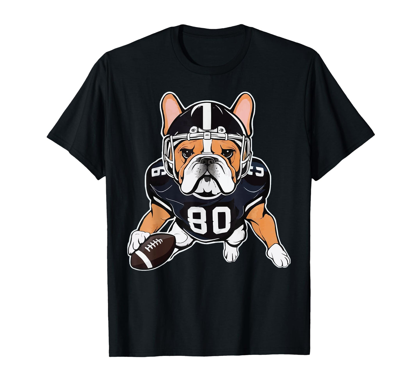 Funny Dog Lover French Bulldog American Football Player T-Shirt