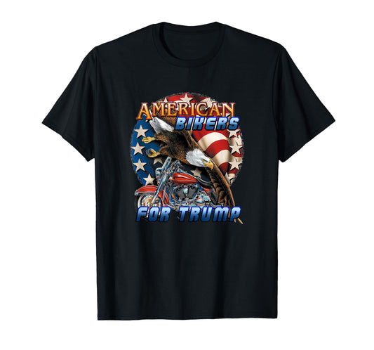 American Bikers For Trump Eagle Flag Motorbike 2020 Election T-Shirt