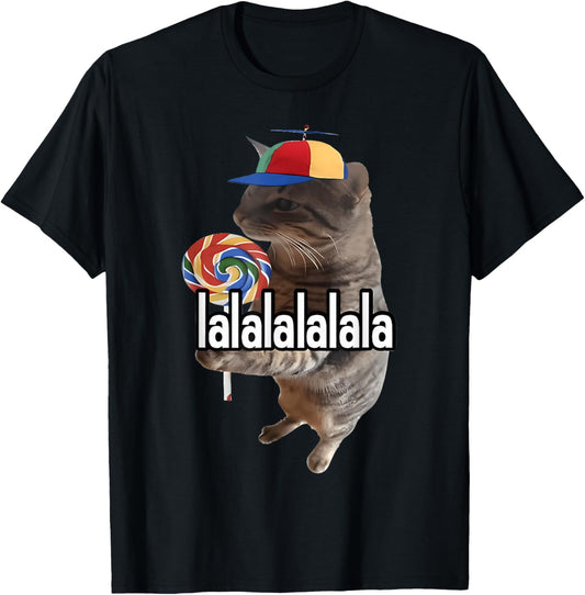 Silly Cat With Lollipop Meme T-Shirt