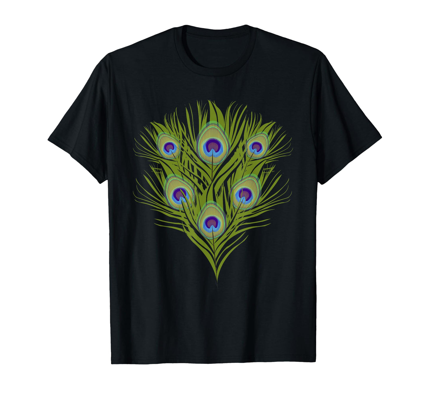 Decorative Colorful Women Girls Kids Tail Feathers Peacock T-Shirt