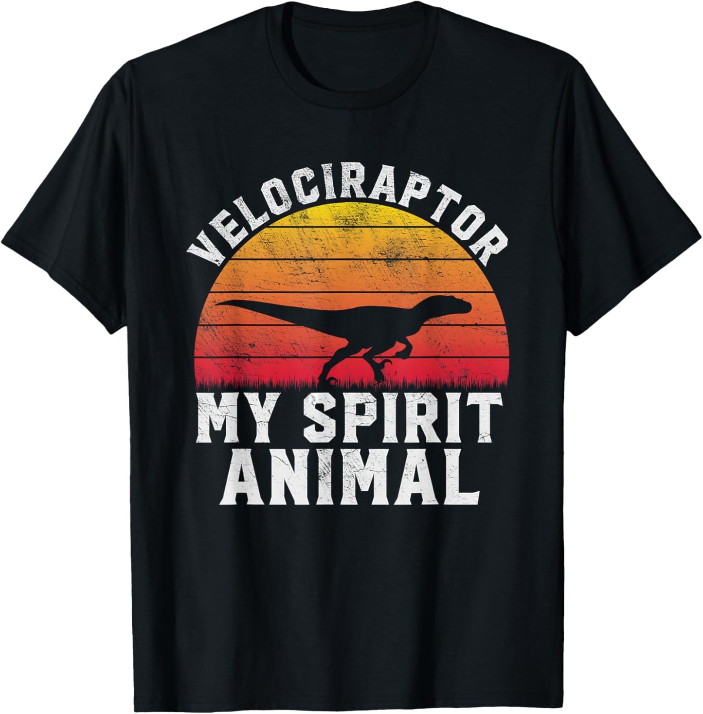 Velociraptor My Spirit Animal - Dinosaur Retro Paleontology T-Shirt