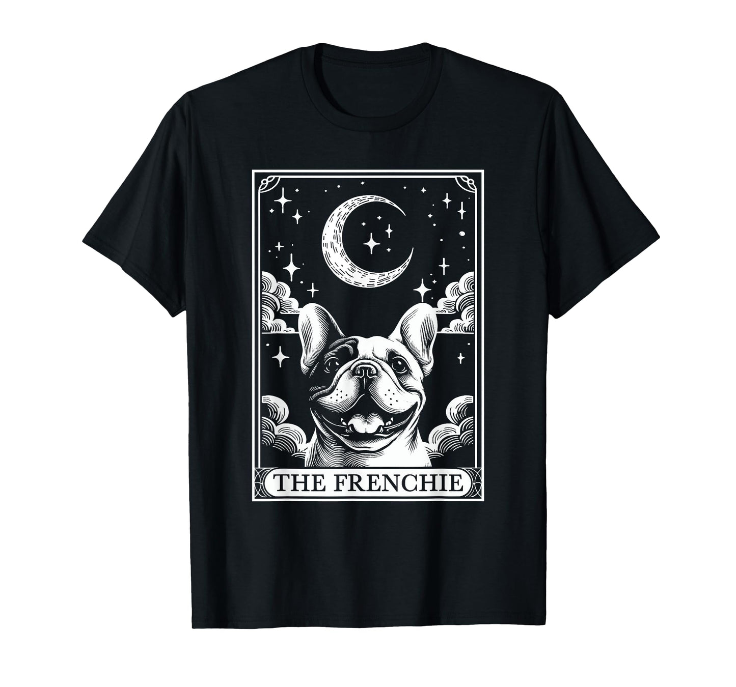 Tarot Card Vintage Crescent Moon French Bulldog Dog Mom T-Shirt