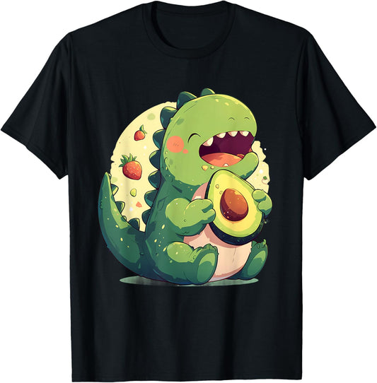 Avocado Dino Animal Art Colourful Artwork Watercolor Motif T-Shirt
