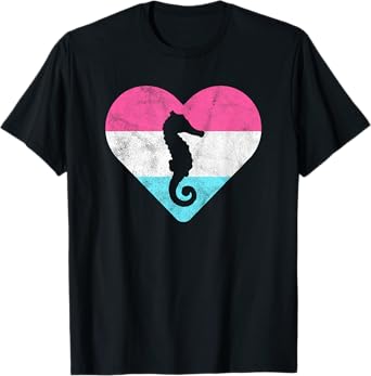 Retro Vintage Seahorse Gift for Women or Girls T-Shirt