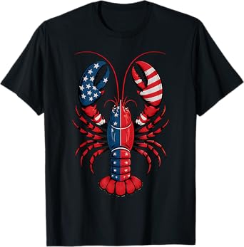 American Flag Lobster Patriotic Crawfish Season 4th of July T-Shirt