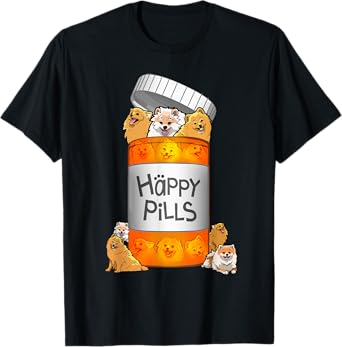 Pomeranian Happy Pills T-shirt T-Shirt