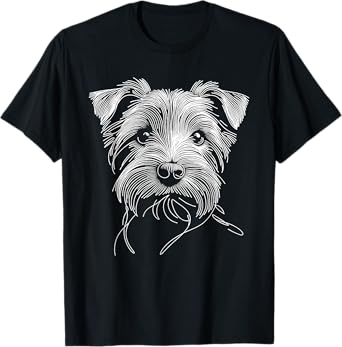 Line Art Norfolk Terrier Terriers T-Shirt