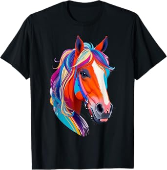Colorful pop art Horse Lover Funny Cute Horses T-Shirt