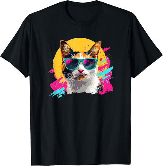 Funny Calico Cat Gifts Shirts & Hoodies Retro Vintage Calico Cat Lover T-Shirt