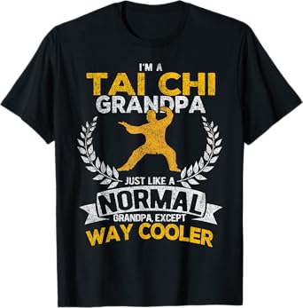 Funny Tai Chi Grandpa Chinese Martial Arts Retro Vintage T-Shirt