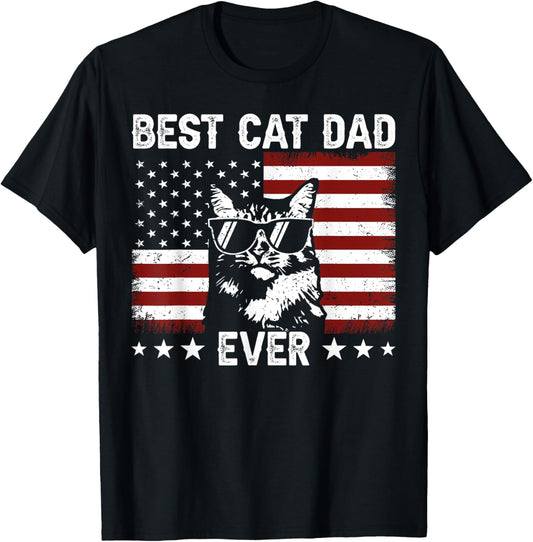 Best Cat Dad Ever Funny Cat Dad Fathers Day T-Shirt