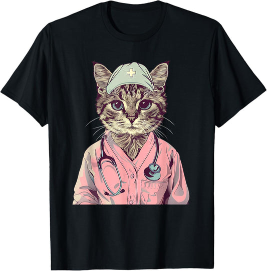 Doctor Cat Lover Nurse Cat Medical Cat Nurse Appreciation T-Shirt