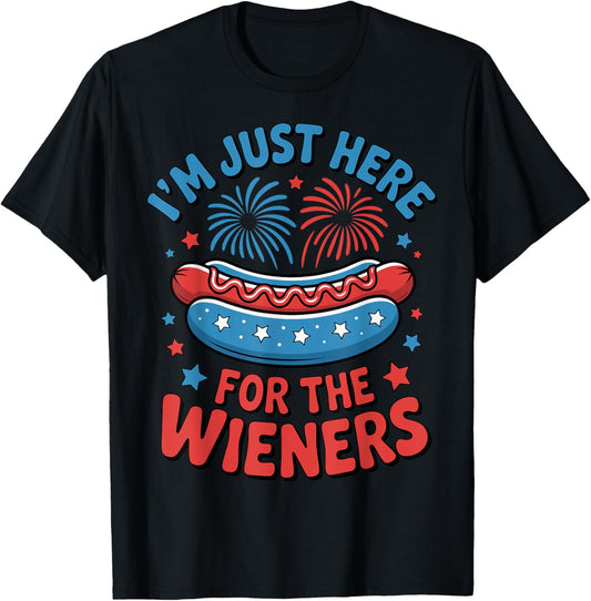 I'm Just Here For The Wieners Funny HotDog Tee For Men Women T-Shirt