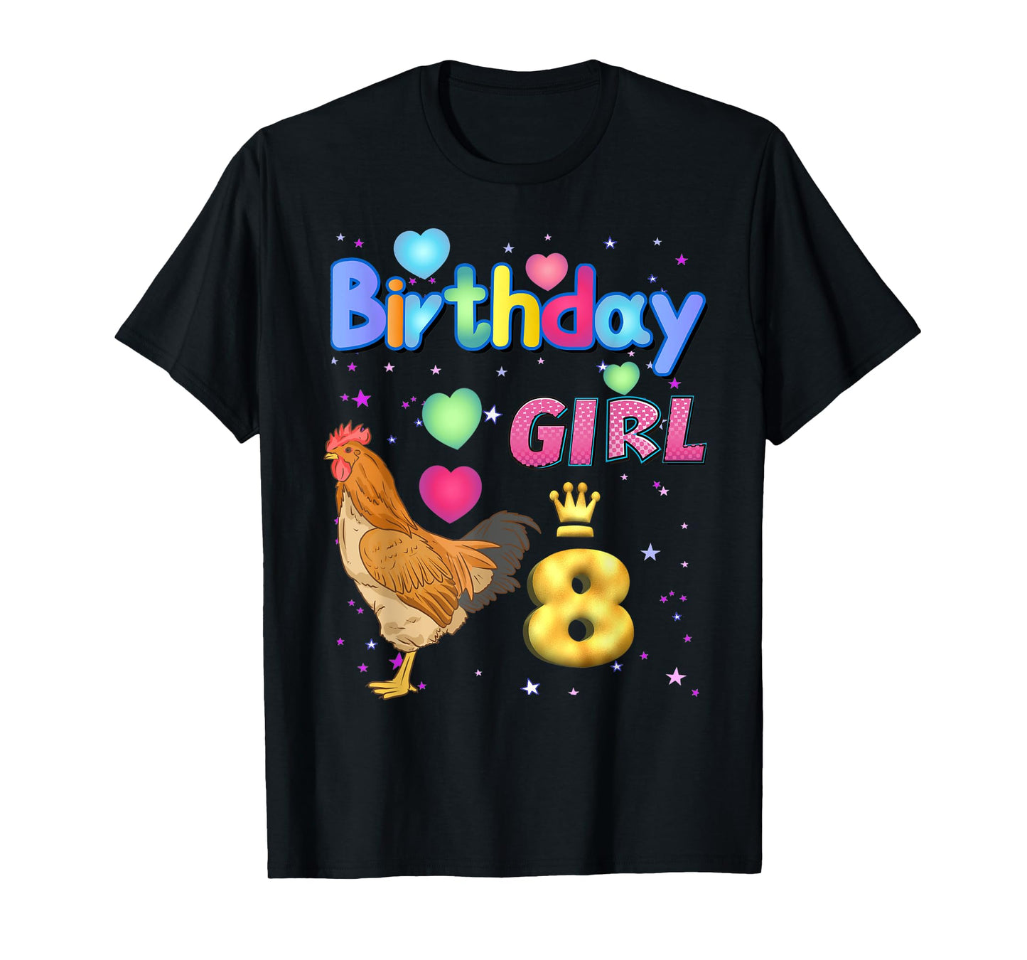 Kids 8Years Old Chicken Its my 8th birthday Girl Chicken T-Shirt