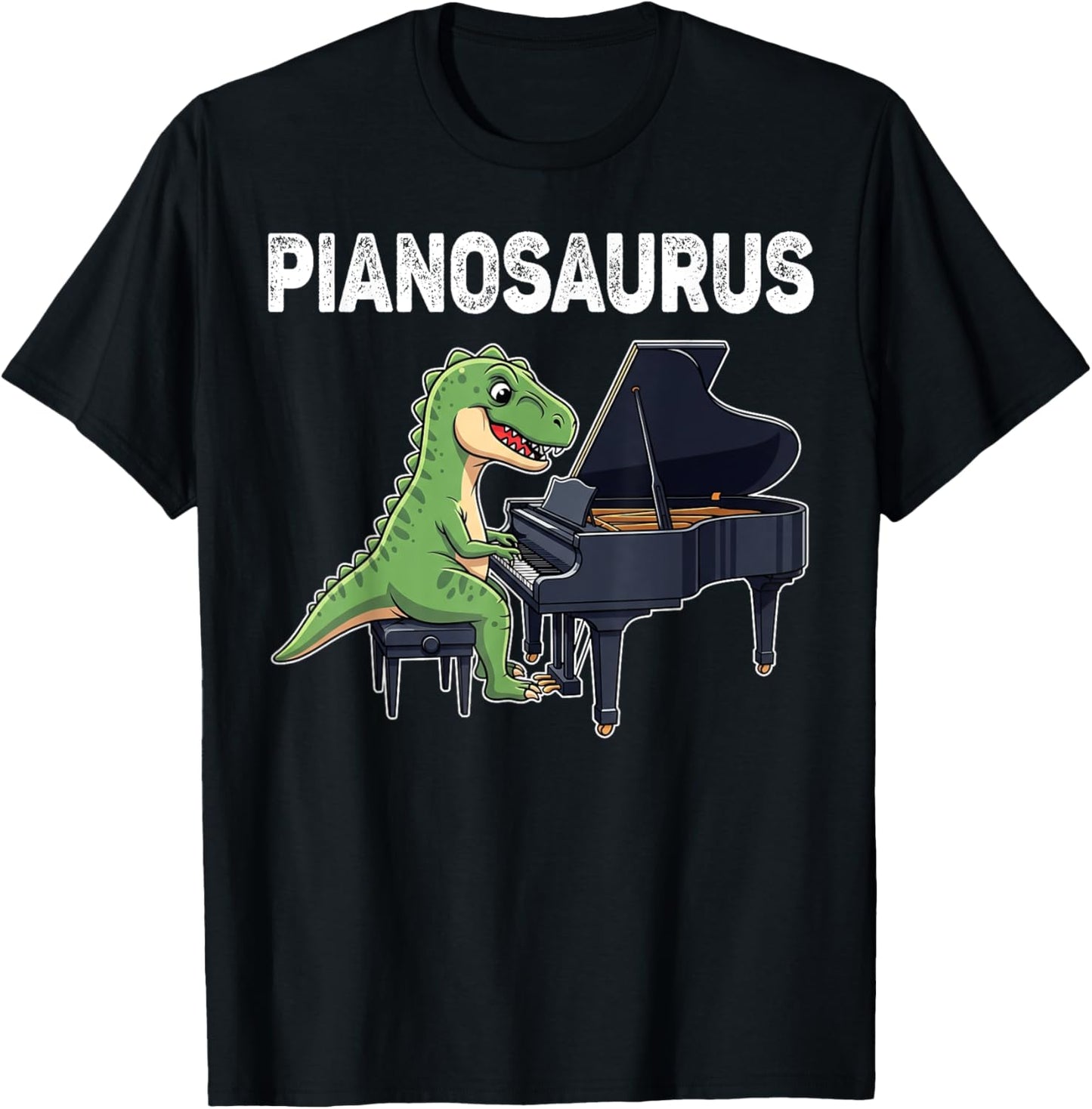 Pianosaurus Funny Dinosaur Playing Piano Kids Music Gift T-Shirt