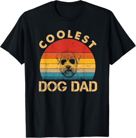 Coolest Wheaten Dog Dad Funny Wheaten Dog Sunglasses Fathers T-Shirt