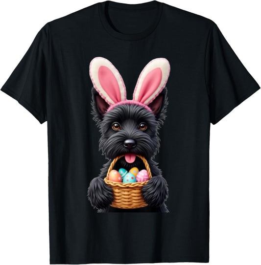 Bunny Ear Cute Scottish Terrier Dog Easter Eggs Owner Mom T-Shirt