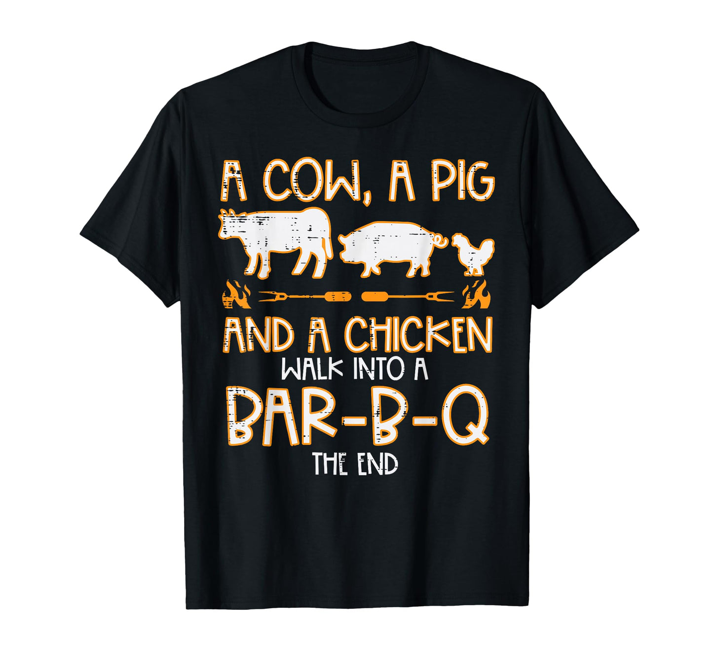 Cow Pig Chicken Walk Bar B Q Bbq Barbecue Grilling Men Women T-Shirt