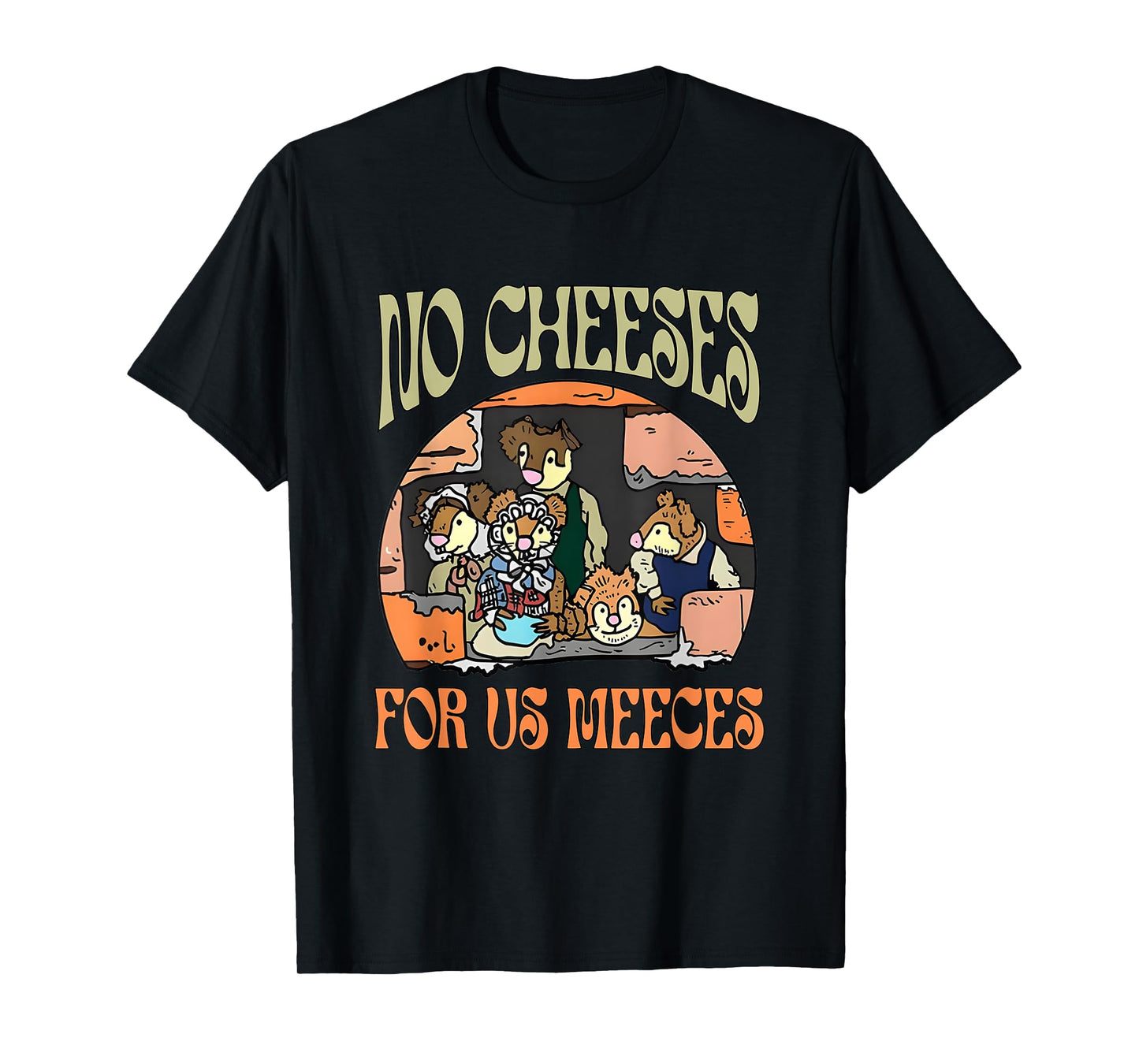No Retro Cheeses For Us Party Meeces Christmas Holiday T-Shirt