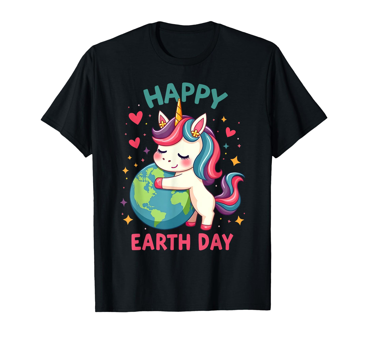 Cute Unicorn Happy Earth Day Groovy Women Men Kids T-Shirt