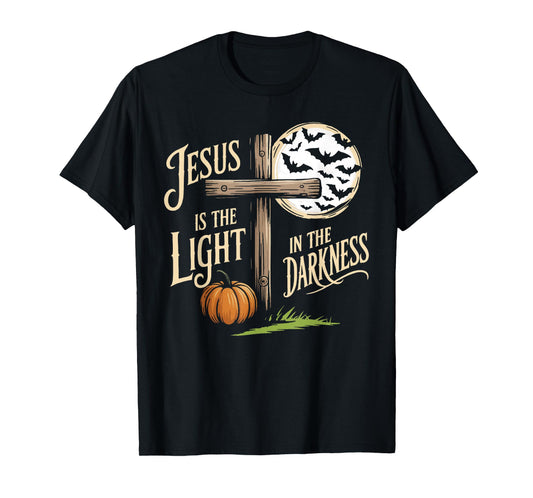 Jesus is The Light in The Darkness Christian Halloween T-Shirt