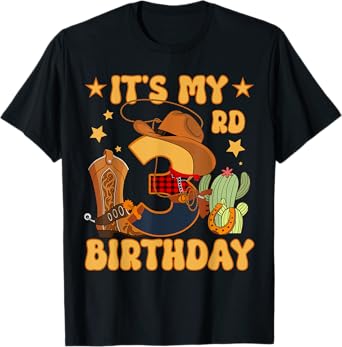 It's My 3rd Birthday Cowboy Rodeo Horse 3 Year Old Bday Boy T-Shirt