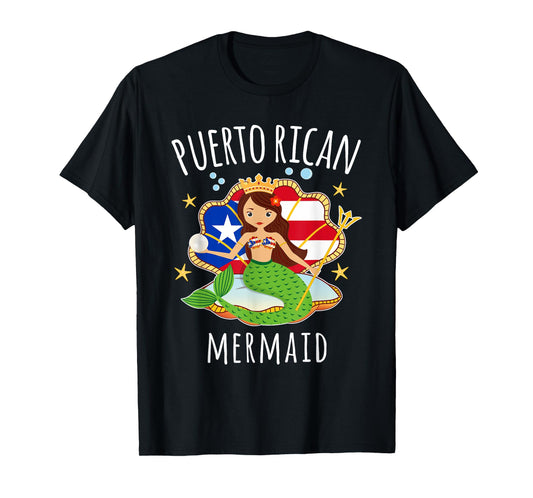 Puerto Rico Flag Puerto Rican Mermaid Kids Tshirt T-Shirt
