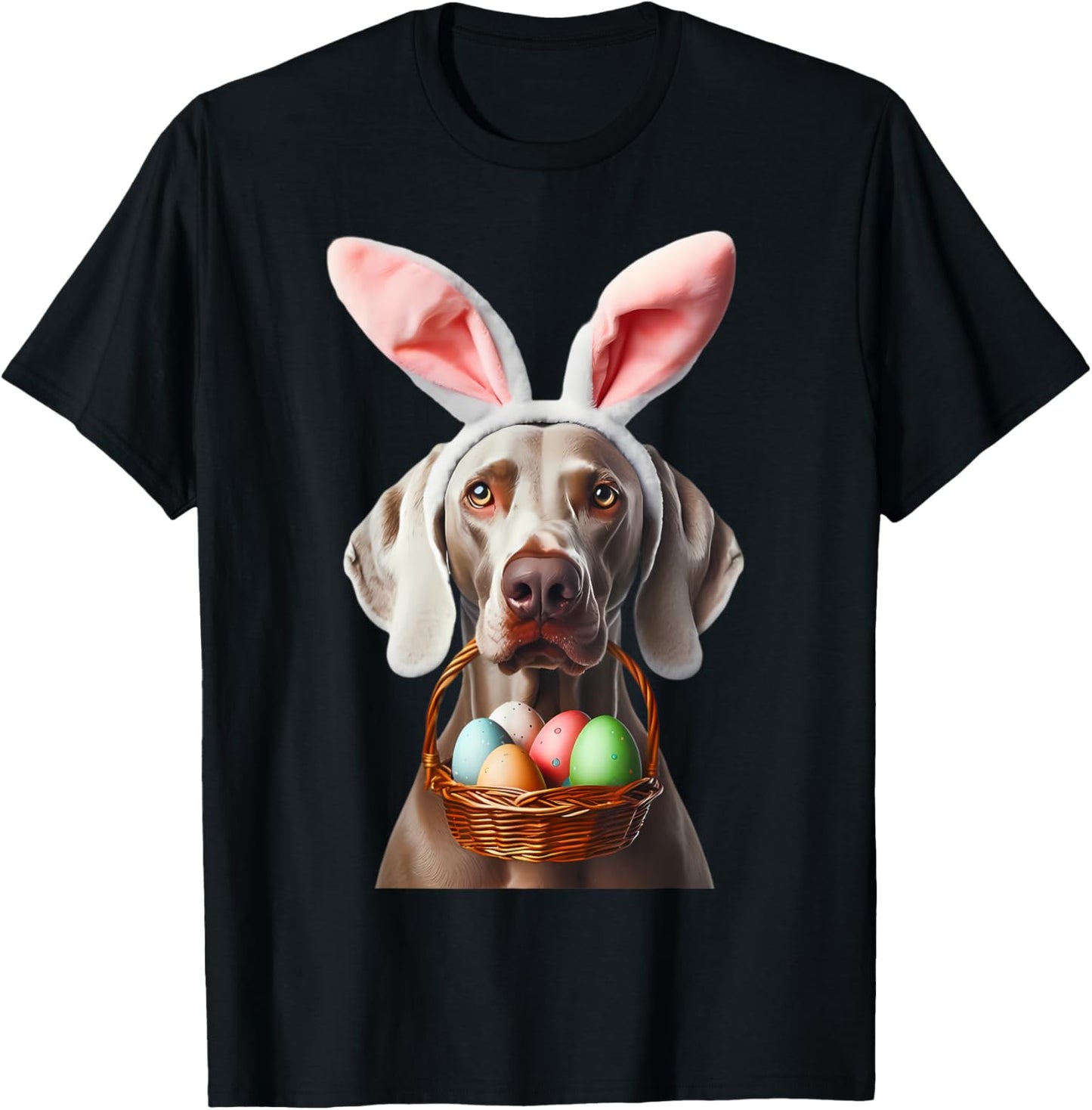 Cute Bunny Ear Weimaraner Dog Easter Eggs Owner Lover Mom T-Shirt