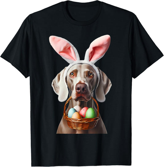 Cute Bunny Ear Weimaraner Dog Easter Eggs Owner Lover Mom T-Shirt