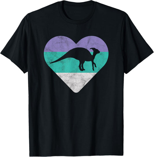 Parasaurolophus Retro Dinosaur Gift For Women or Girls T-Shirt